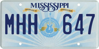 MS license plate MHH647