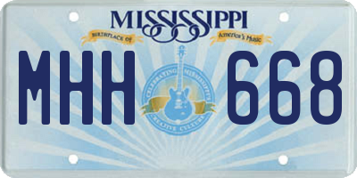 MS license plate MHH668
