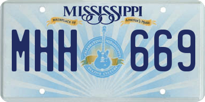 MS license plate MHH669
