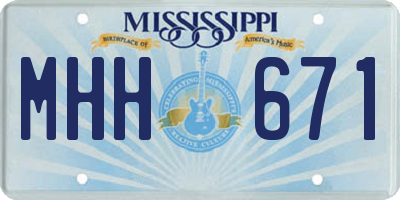 MS license plate MHH671