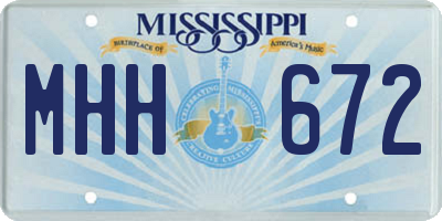 MS license plate MHH672
