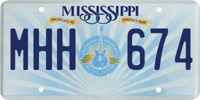 MS license plate MHH674