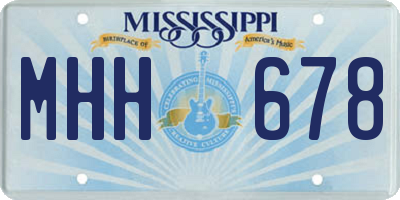MS license plate MHH678