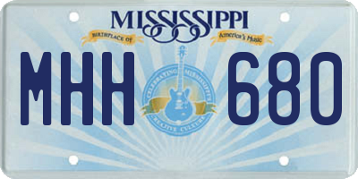 MS license plate MHH680