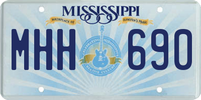 MS license plate MHH690