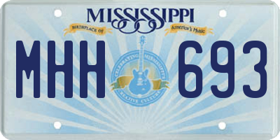 MS license plate MHH693