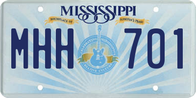 MS license plate MHH701