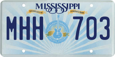 MS license plate MHH703