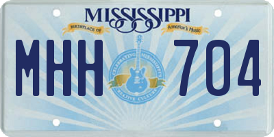 MS license plate MHH704