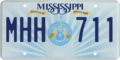 MS license plate MHH711