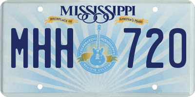 MS license plate MHH720