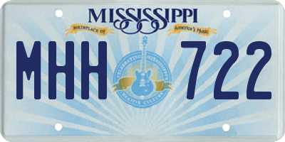MS license plate MHH722