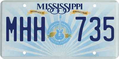 MS license plate MHH735