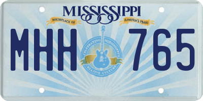 MS license plate MHH765