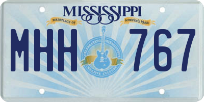 MS license plate MHH767