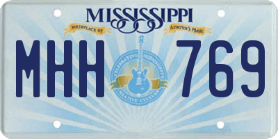MS license plate MHH769