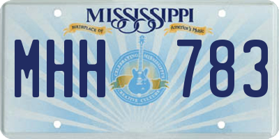 MS license plate MHH783