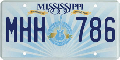 MS license plate MHH786