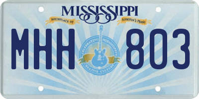MS license plate MHH803
