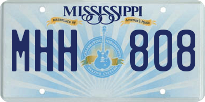 MS license plate MHH808