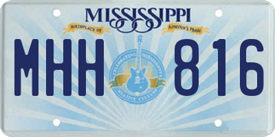 MS license plate MHH816