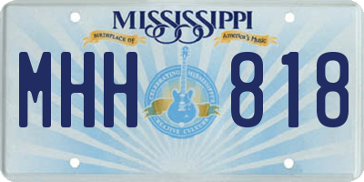 MS license plate MHH818