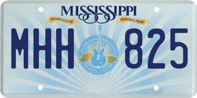 MS license plate MHH825