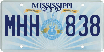 MS license plate MHH838