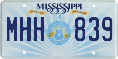 MS license plate MHH839