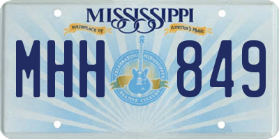 MS license plate MHH849