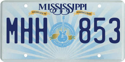 MS license plate MHH853