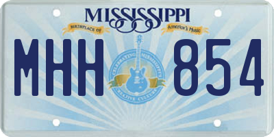 MS license plate MHH854