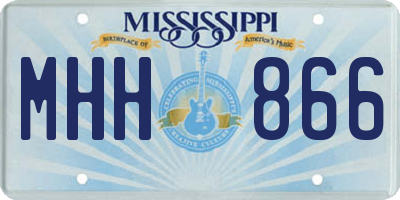 MS license plate MHH866