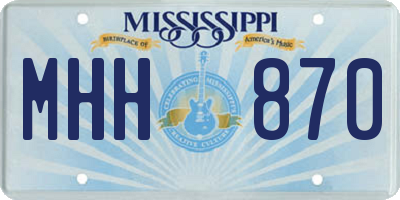 MS license plate MHH870