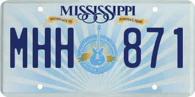 MS license plate MHH871