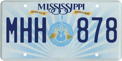 MS license plate MHH878