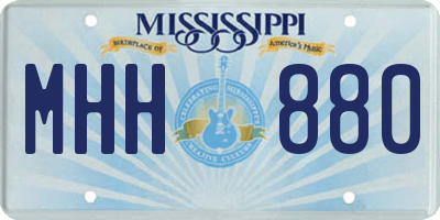 MS license plate MHH880