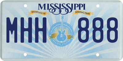 MS license plate MHH888