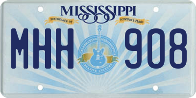 MS license plate MHH908