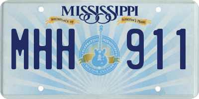 MS license plate MHH911