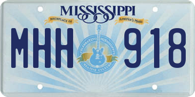 MS license plate MHH918