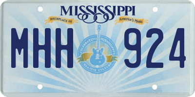 MS license plate MHH924