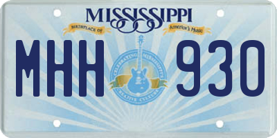 MS license plate MHH930