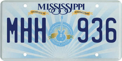 MS license plate MHH936