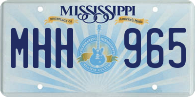 MS license plate MHH965