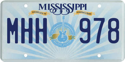 MS license plate MHH978