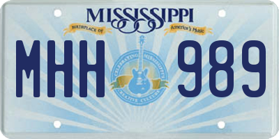 MS license plate MHH989