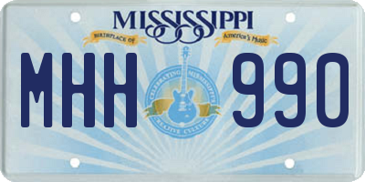 MS license plate MHH990