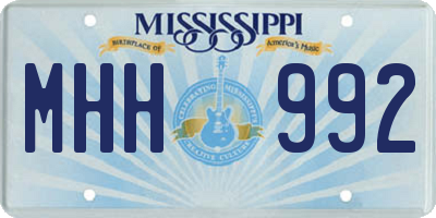 MS license plate MHH992