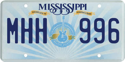 MS license plate MHH996